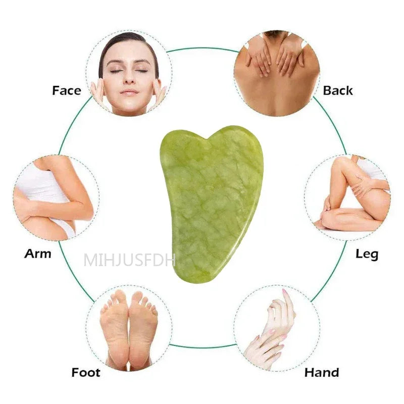 Natural Jade Roller Face Gua Sha Body Neck Massager